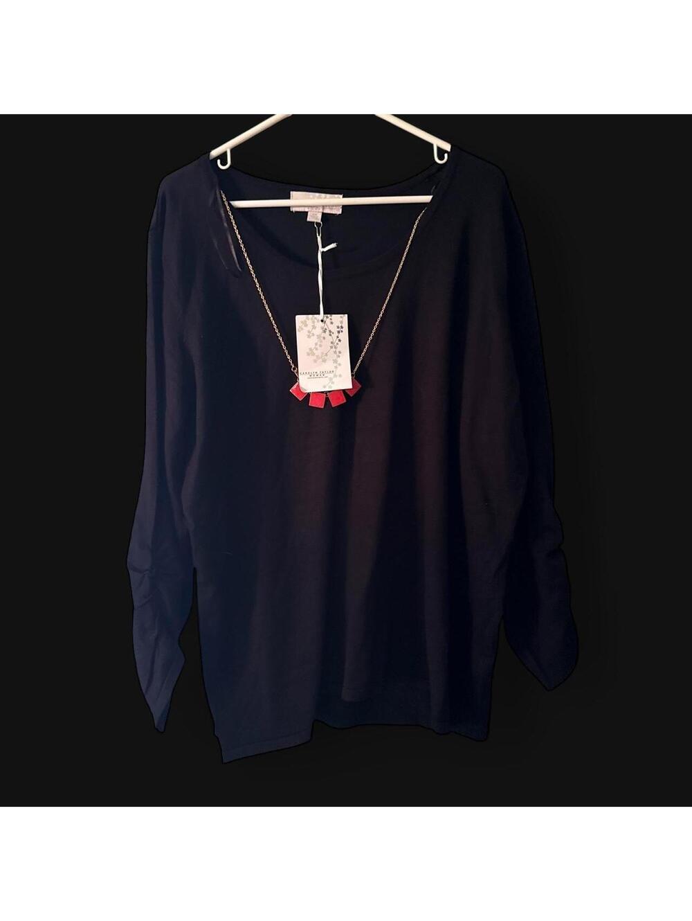 Carolyn Taylor Black long sleeve top with 3/4 sleeve sweater pullover  size 2X